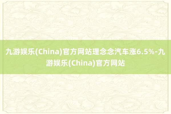 九游娱乐(China)官方网站理念念汽车涨6.5%-九游娱乐(China)官方网站