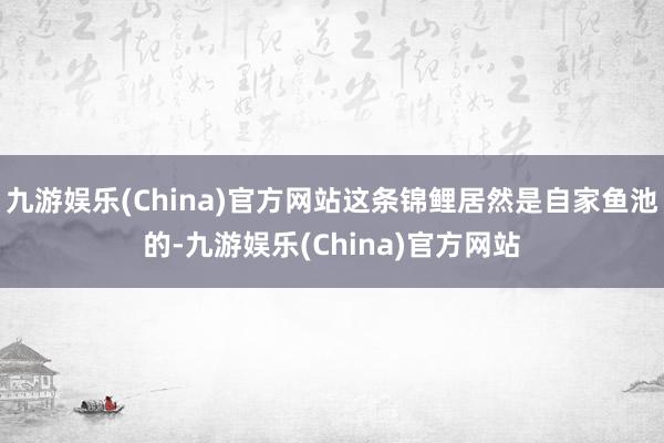 九游娱乐(China)官方网站这条锦鲤居然是自家鱼池的-九游娱乐(China)官方网站